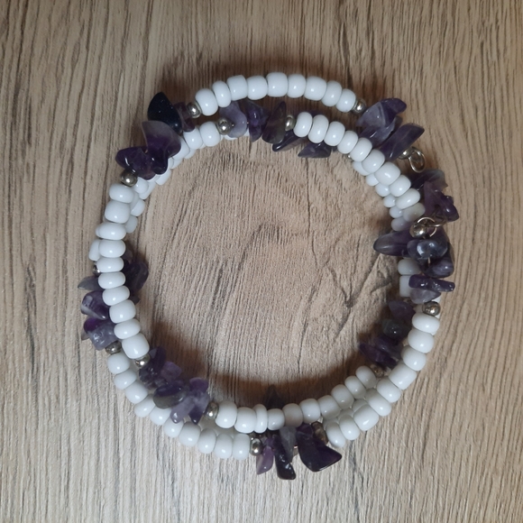 Genuine Amethyst Wrap Bracelet - Picture 5 of 6